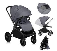 Lionelo Mika Plus All-Terrain - Passeggino leggero per bambini da 6 a 48 mesi fino a 22 kg, sedile reversibile, impermeabile, baldacchino UPF50+, sospensione anteriore e posteriore, grande cestino per