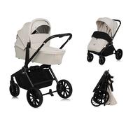 LIONELO MIKA PLUS 2 in 1 Passeggino Duo per Bambini 0-48 mesi fino a 2 kg Navicella fino a 9 kg, Schienale e Poggiapiedi Regolabili, Amortizzazione, AiryDots, Ruote Girevoli PU 360° Cappottina XXL
