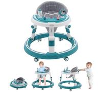 Passeggino multifunzione per bambini, con centro di gioco, pieghevole, 3 in 1, con sedile regolabile in altezza, design anti-caduta e anti-O, per bambini dai 6 mesi in su, colore: turchese