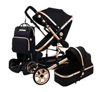 Passeggino Neonato 3 in 1 Passeggino Carrozzina, Passeggino Pieghevole di Lusso con Cestino for Bambini, Molle ad Assorbimento degli Urti Carrozzina ad Alta Vista con Zaino