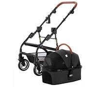Passeggino per animali domestici a 4 ruote Carrello staccabile per cani e gatti Gabbia per animali di taglia media e piccola Borsa da viaggio pieghevole Passeggino per cuccioli impermeabile Max. 44