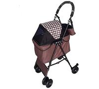 Passeggino per animali domestici Cane Gatto Facile da installare Piegatura rapida Morbido comfort Adatto per meno di 10 kg (Marrone)