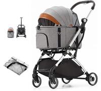 Passeggino per animali domestici/cani/gatti Passeggini per animali domestici per cani di piccola taglia media/2 gatti Trasportino per animali Trolley Carrozzine per cani Passeggini Staffa in allumin