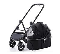 Passeggino per animali domestici Cani rimovibili Gatti Carrello da passeggio Trasportino per cani con ampio cestello portaoggetti per animali di taglia media e piccola Senza cerniera Max. 44 libbre
