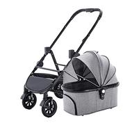 Passeggino per animali domestici Cani rimovibili Gatti Carrello da passeggio Trasportino per cani con ampio cestello portaoggetti per animali di taglia media e piccola Senza cerniera Max. 44 libbre
