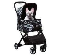 Passeggino per animali domestici Carrello per cani con 4 ruote e spazio per un carico massimo di 20 kg L'animale può entrare e uscire facilmente dal cane (Nero) (Nero)