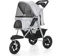Passeggino per animali domestici di piccola e media taglia, guida fluida con grande design a 3 ruote per passeggiate all'aperto