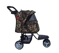 Passeggino per animali domestici per cani di piccola/media taglia Passeggini e trasportini per gatti leggeri Passeggino a gabbia per cani a 3 ruote, facile da piegare con una sola mano, con grande r