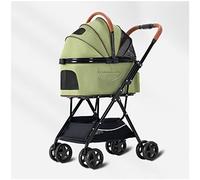 Passeggino per animali domestici per cani di piccola taglia/gatti Passeggino per cani e gatti Passeggino per cani separabile Passeggini da viaggio pieghevoli leggeri a 4 ruote (Grigio a) (Verde)