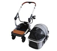 Passeggino per animali domestici per cani e gatti Passeggini premium per cani di piccola taglia e media Separabile per cani e gatti Passeggino per carrozzina Passeggini leggeri e pieghevoli (grigio)