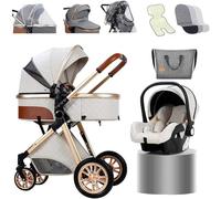 Passeggino per bambini con ventilatore, borsa per la mamma, parapioggia, design leggero, massima comodità per i genitori, include coprigambe, coperta e altro ancora
