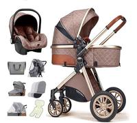 Passeggino per bambini con ventilatore, borsa per la mamma, parapioggia, design leggero, massima comodità per i genitori, include coprigambe, coperta e altro ancora