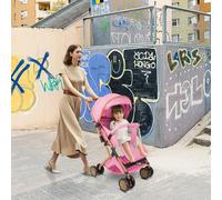 Passeggino per Bambini Leggero e Compatto da 0 Mesi a 4 Anni, Capacità di Carico Massima di 25 kg, Passeggino Pieghevole, Schienale Reclinabile, Piegatura Automatica in 1 Fase, Canopy - Rosa