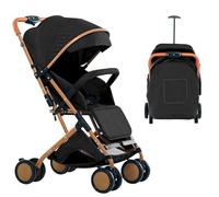 Passeggino per Bambini Leggero e Compatto da 0 Mesi a 4 Anni, Capacità Massimo di Carico di 25 kg, Passeggino Pieghevole, Schienale Reclinabile, Piegatura Automatica in 1 Fase, Canopy-B-nero