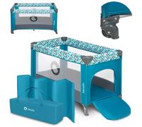 lionelo Stefi Lettino neonato da viaggio pieghevole con materasso, Dalla nascita fino a 3 anni, Box bambini da campeggio con entrata laterale, Le pareti realizzate in rete, Borsa, Route