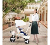 Passeggino per Bambino Leggero e Compatto da 0 Mesi a 4 Anni, Capacità di Carico Massima di 25 kg, Passeggino Pieghevole, Schienale Reclinabile, 100 * 75 * 50 cm - Bianco