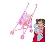 Passeggino Per Bambole - 7,28x11,81x16,54 Pollici Giocattolo Di Finzione, Passeggino Per Bambini, Accessorio Interattivo Realistico Per Giochi Di Ruolo | Carrozzina Giocattolo Pieghevole Sicura Per Ba