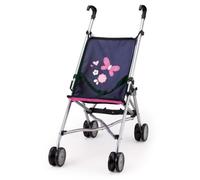 Bayer Design Design-30113AA Buggy Passeggino per Bambole, Colore Blu, Rosa con Farfalla, 30113AA