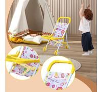 Passeggino per bambole, gioco di ruolo, ruote a doppia fila, pieghevole,