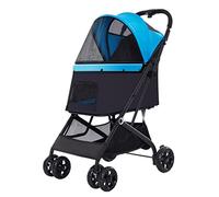 Passeggino per Cani 15 Kg, Carrozzina 4 Ruote Passeggini per Gatto/Cane con Una Sola Mano Fold, Reversibile Spinta Maniglia Cinque Passeggino Puppy & Kitten Carrier