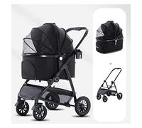 Passeggino per cani 2 in 1 per cani di piccola taglia media Passeggino per animali domestici per cani gatti Passeggino pieghevole da viaggio con 4 ruote con cestello portaoggetti e portabicchieri le