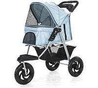 Passeggino Per Cani 3 Ruote Pet Gear Passeggino Per Gatti/Cani Trasportino Per Passeggino, Pieghevole Con Un Clic, Ruote Grandi, Carrozzina Leggera Per Cani Con Portabicchieri, Carico 25 Kg,