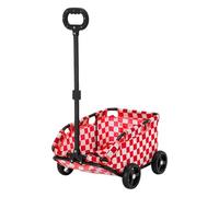 Passeggino per cani a 4 ruote, leggero e portatile, per cani e gatti di piccola e media taglia, da jogging, colore rosso, ideale per passeggiate e avventure