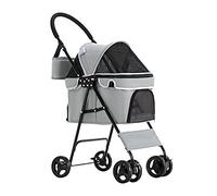 Passeggino per cani alla moda, passeggini per cani di taglia piccola e media, accessori da viaggio per carrozzina, passeggino per cuccioli pieghevole leggero, passeggino a 4 ruote, borsa per la m