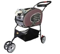 Passeggino Per Cani Carrozzina Per Cani Passeggino Per Cani 5 In 1 Con Marsupio Staccabile Zaino Per Passeggino Per Animali Domestici Per Cuccioli E Gatti Fino A 17 Libbre Passeggino Per Gatti(Bruin)