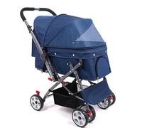 Passeggino per Cani di Piccola E Media Taglia, Passeggino per Cani Leggero for Cani di Piccola Taglia E Gatti con Ruota Anteriore Girevole A 360°, for Fare Shopping All'aperto, Campeggio(Blue)