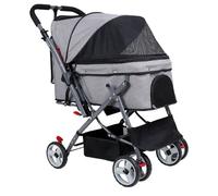 Passeggino per Cani di Piccola E Media Taglia, Passeggino per Cani Leggero for Cani di Piccola Taglia E Gatti con Ruota Anteriore Girevole A 360°, for Fare Shopping All'aperto, Campeggio(Gray)