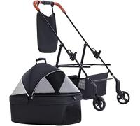 Passeggino per cani di piccola taglia Passeggino per gatti per animali domestici Trolley da viaggio Carrozzina per animali staccabile Carrozzina per cani di piccola taglia e gatti con borsa tascabil