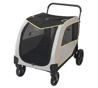 Passeggino per cani di taglia media e grande, passeggino per cani di taglia grande / 2 gatti, carrello per animali domestici, carrozzina da viaggio per più animali domestici, peso del cuscinetto 60 kg