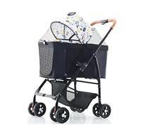Passeggino per cani di taglia piccola e media con culla rimovibile, pieghevole 3 in 1, passeggino multifunzionale ideale per cani e gatti, comodo e versatile