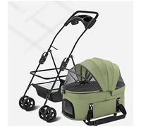 Passeggino per cani di taglia piccola e media - Passeggino premium con portabicchieri - Carrello da viaggio per animali domestici