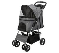 Trixie Passeggino per cani e gatti 4 ruote grigio 47x100x80 per cani fino15 kg