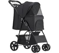 Passeggino per cani e gatti Carrello pieghevole Passeggini per cani premium Carrozzina per gatti con portabicchieri Viaggio per animali domestici Passeggino leggero per cani e gatti di taglia piccol