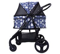 Passeggino per cani e gatti Carrozzina pieghevole facile per caricare 30 kg Materasso incluso Carrello per più animali domestici Carrello con ruote Passeggino con ruote per escursioni Cane multifunz
