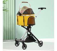 Passeggino per cani e gatti di piccola taglia e media, leggero, pieghevole, ventilato, borsa portatile staccabile, cestino portaoggetti, seggiolino auto 3 in 1 multifunzione, carico massimo 15 kg