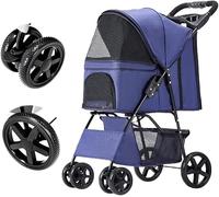 Passeggino per cani e gatti Passeggino leggero per cani di taglia piccola e media e gatti Carrello da viaggio pieghevole per animali Passeggini per cani premium Carrozzina per gatti con portabicchie