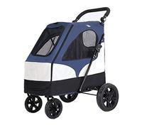 Passeggino per cani e gatti pieghevole a 4 ruote, per cani di taglia piccola, media e grande, passeggino per cuccioli da viaggio leggero e pieghevole, l'altezza del bracciolo può essere regolata