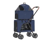Passeggino Per Cani Passeggino Gatto Passeggino Per Cani 4 In 1 Passeggino Doppio Per Animali Domestici, Passeggino Per Gatti Pieghevole Con Trasportino Staccabile, Tasca Portaoggetti Per 2 Cani Gatti