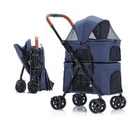 Passeggino per cani Passeggino pieghevole per animali domestici per 2 cani/gatti Passeggino per cani doppio gatto Passeggino per animali domestici a doppio strato Passeggino ideale per gemelli o mul