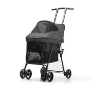 Passeggino Per Cani Piccoli Passeggino Per Cani E Animali Domestici Con Cesto Portaoggetti Per Gli Acquisti Facile Da Piegare Maniglia Soft Touch Regolabile Altezze Fino A 10 Kg(Graey)