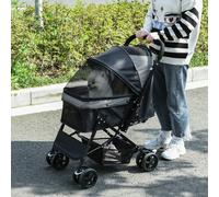 Passeggino per Cani Piccoli Pieghevole con Maniglione Girevole Ruote in EVA e Cestino Portaoggetti 76.5x52x95cm Description:Cerchi una soluzione per portare in giro i tuoi amici a 4 zampe senza fatica