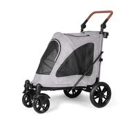 Passeggino Per Cani Taglia Grande Media Carrozzina Carrello Per Cani Pieghevole Con 4 Ruote Per Fare Passeggiate Viaggio Jogger Capacità Di Trasporto Fino A 30 Kg(Graey)