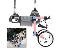 Passeggino per cani ultraleggero a due ruote regolabile per cani di piccola taglia, adatto per animali domestici con emorroidi e disabilità, con un peso di circa 2,3-22,7 kg, XXS-M (rosa XXS)