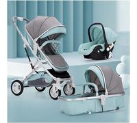 Passeggino per neonati e bambini passeggino 3 in 1 carrozzina di lusso pieghevole campeggio a due vie organizer per passeggino e coperta di cotone/borsa per mamma (colore: C)