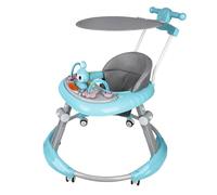 Passeggino per primi passi con musica, baby walker regolabile in altezza e pieghevole, con telo parasole (verde, 67 x 67 x 79 cm)