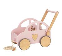 Passeggino - personalizzato con nome - Passeggino in legno - Passeggino - Bordi arrotondati in modo sicuro - Colore espressivo e bello (rosa cipria)